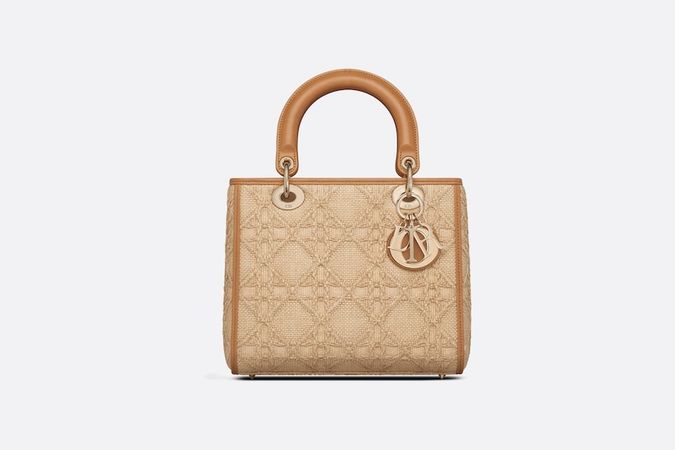 Medium Lady Dior Bag Natural Cannage Raffia | DIOR