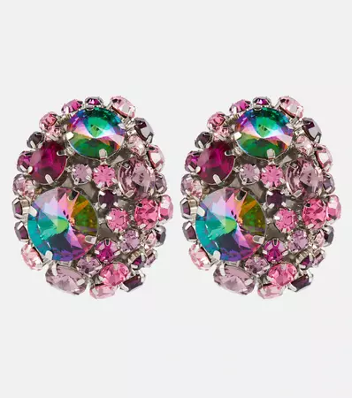 Crystal Embellished Earrings in Pink - Area | Mytheresa