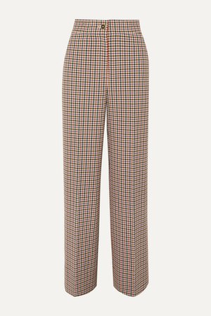 Tory Burch | Checked woven wide-leg pants | NET-A-PORTER.COM