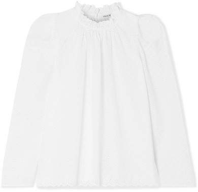 Gracie Broderie Anglaise Cotton Blouse - White