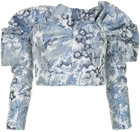 jacquard pattern blouse