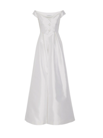 white silk wool blend dress