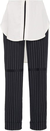 Kooning Striped Crepe Straight-Leg Pants