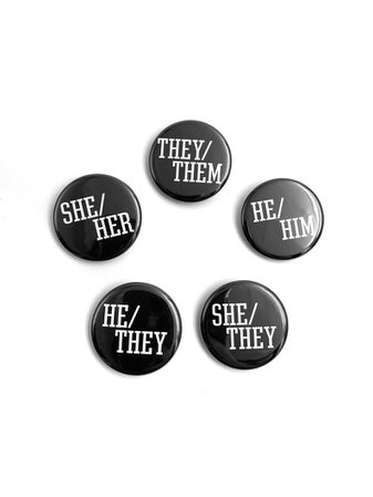 Pronouns Button, They them button, He him pin, She Her pin, Ze zir button [CowboyYeehaww]