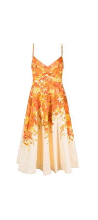 Honey Colored Dress with Flowers
