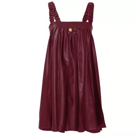 Desire – Bordeaux Red Pleated Mini Dress, Vegan Leather | Kargede | Wolf & Badger