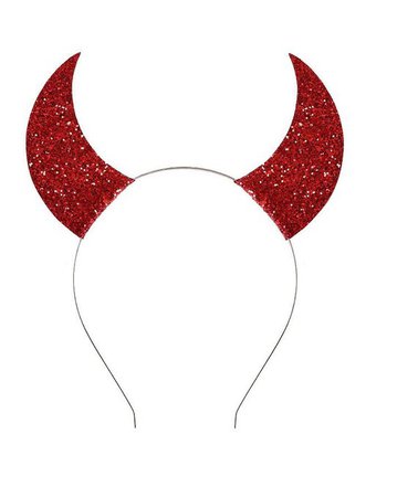 Red Glitter Devil Horns Headband Halloween Costume | Etsy