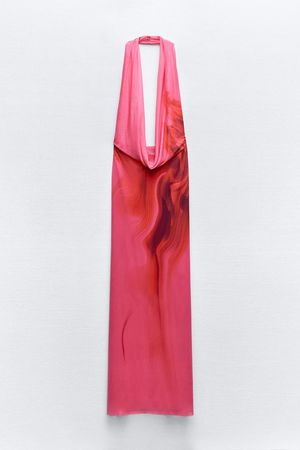 DRAPED TULLE HALTER DRESS - Fuchsia | ZARA United States