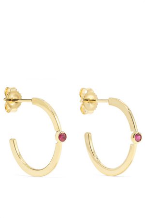 Jennifer Meyer | 18-karat gold ruby hoop earrings | NET-A-PORTER.COM