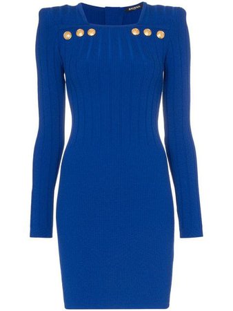 Balmain Button detail square neck wool blend mini dress $1,170 - Buy Online - Mobile Friendly, Fast Delivery, Price