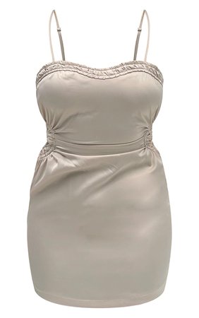 Cream Satin Strappy Waist Cut Out Bodycon Dress | PrettyLittleThing USA