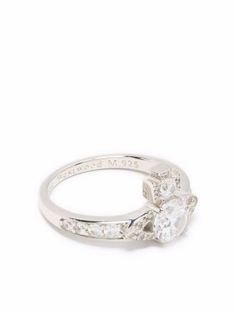 Vivienne Westwood crystal-orb Engraved Ring - Farfetch