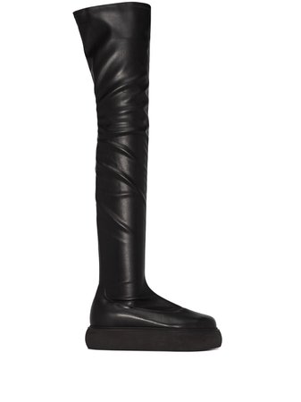 Shop The Attico thigh-high leather boots with Express Delivery - FARFETCH