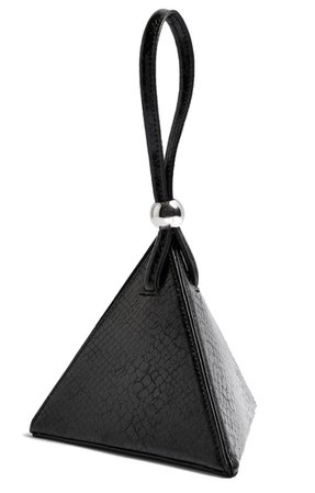 triangle crocodile detail purse