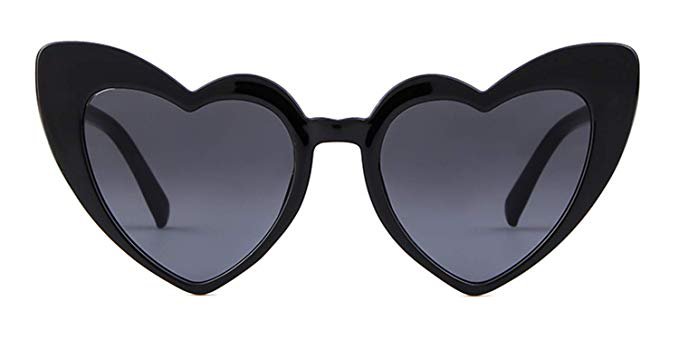 Amazon.com: Heart Sunglasses Clout Goggle Retro Vintage Cat Eye Mod Style Women Kurt Cobain Glasses Plastic Frame Mirrored Lens (2 Pack Double Pink, 53): Clothing