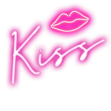 neon kiss lips sign