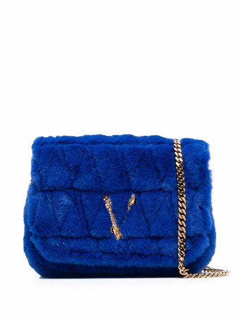 Versace Virtus faux-fur shoulder bag - FARFETCH