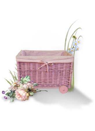pink basket flowers png filler