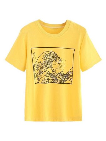 Yellow Graphic Tee / T-Shirt Polyvore