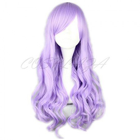 COSPLAZA Cosplay Wigs 70cm light Purple Long Wavy Curly Japanese Harajuku lolita Anime Show Party Hair