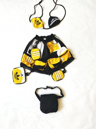 Adidas Black/Yellow Cargo Zip off Short & Fanny Pack Set — Concolour Studio