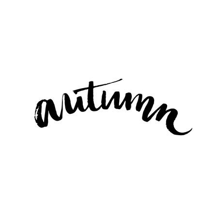Handwritten Word Autumn. Black Ink Calligraphy Word Isolated.. Royalty Free Cliparts, Vectors, And Stock Illustration. Image 44650108.