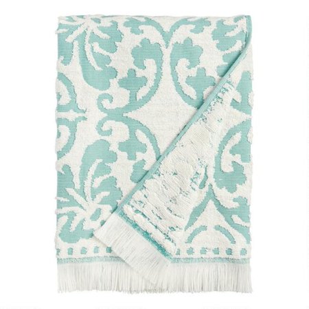 Aquamarine and Ivory Baroque Lara Towels | World Market