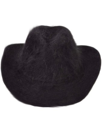 fuzzy black cowboy hat