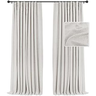 Amazon.com: INOVADAY 100% Blackout Curtains 84 Inches Long for Bedroom Living Room, 50 Inch Wide Linen Blackout Curtains with Ring Clips, Thermal Insulated Curtain Drapes, Beige, W50 x L84, 1 Panel : Home & Kitchen