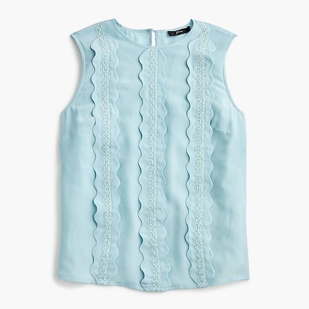 J.Crew: Scalloped Lace Shell In Better Silk