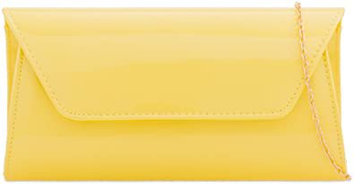 LeahWard Women's Patent Flap Clutch Bag Purses Party Evening Bags Handbag 250 (Yellow): Amazon.co.uk: Shoes & Bags
