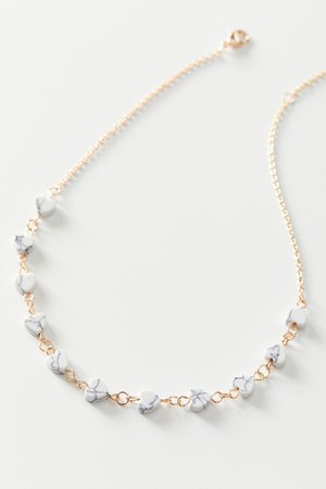 Semi-Precious Heart Charm Necklace | Urban Outfitters