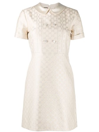 Gucci Embroidered GG Supreme Mini Dress - Farfetch