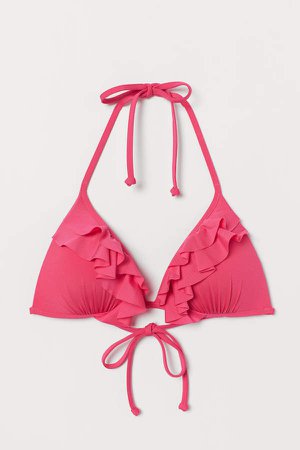 Push-up Triangle Bikini Top - Pink
