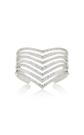 Sterling Silver White Sapphire Cuff by Lynn Ban Jewelry | Moda Operandi
