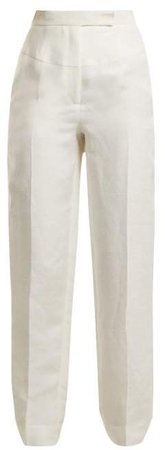 High Rise Tapered Trousers - Womens - Ivory