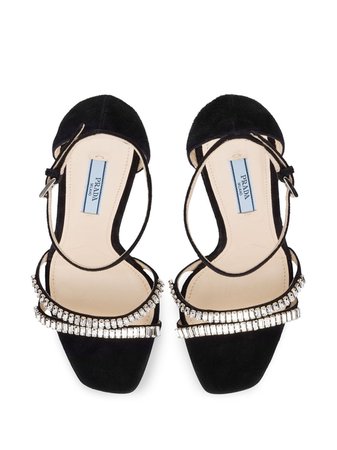 Prada Crystal Embellished Sandals | Farfetch.com