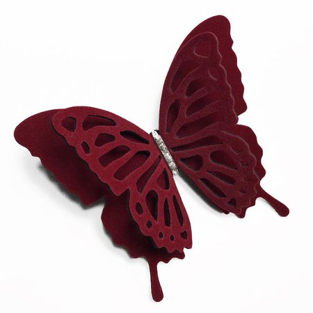 Burgundy Red Velvet Butterfly Big Pin – Fashion Butterflies