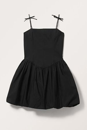 Short Poplin Mini Dress - Black - Monki WW