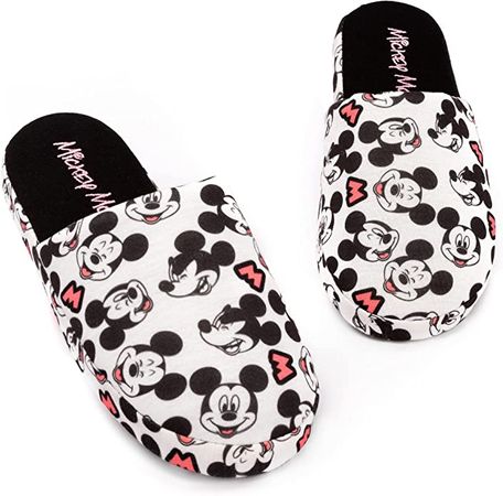 Amazon.com | Disney Mickey Mouse Women's Slippers All Over Print Ladies Shoes | Shoes