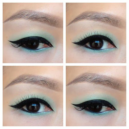 Aqua / Green monolid eyeshadow 1
