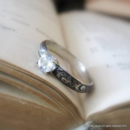 White Topaz Alternative Engagement Ring Gemstone Promise Ring | Etsy