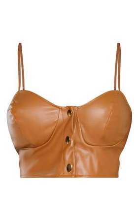 PLT brown leather top