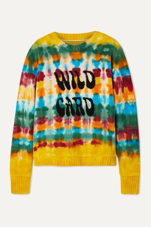 Yellow Wild Card tie-dyed cashmere sweater | The Elder Statesman | NET-A-PORTER