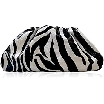 Amazon.com: Fashion Day Clutch Dumpling Bag Zebra Embossing Holographic Cloud Bag Clip Purse Bag Women Pleated Pouch Totes Handbag Big Shoulder Bag For women (As Photot) : Clothing, Shoes & Jewelry