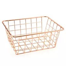 Nordic Style Rose Gold Storage Basket Wrought Iron Kitchen Clear Up Laundry Basket With Handle-in Storage Baskets from Home & Garden on Aliexpress.com | Alibaba Group