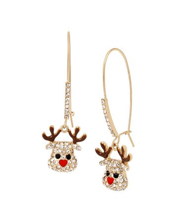 Betsey Johnson Reindeer Dangle Earrings & Reviews - Earrings - Jewelry & Watches - Macy's