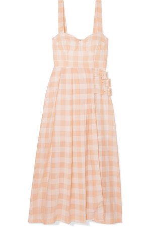 alice McCALL | Pink Moon buckled gingham midi dress