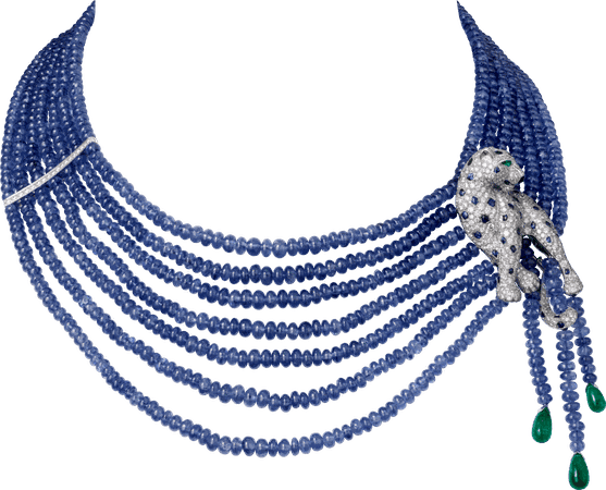 Cartier, Panthere de Cartier Sapphire beaded and emerald  necklace