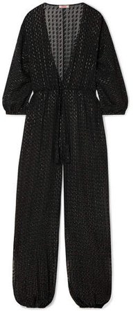 Gordon Fil Coupé Silk-blend Chiffon Jumpsuit - Black
